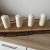Adventsgesteck lang mit weißen Kerzen