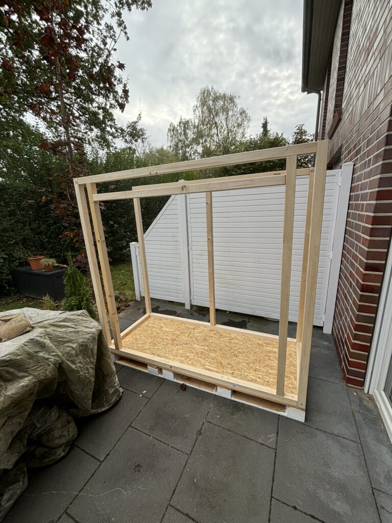 Rahmenbau für den Gartenschrank